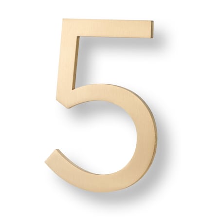 Sure-Loc Hardware Sure-Loc Hardware Floating House Number, 6, No. 5, Satin Brass HNF6-5 SB